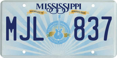 MS license plate MJL837