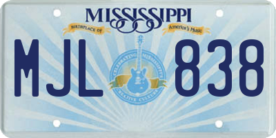 MS license plate MJL838