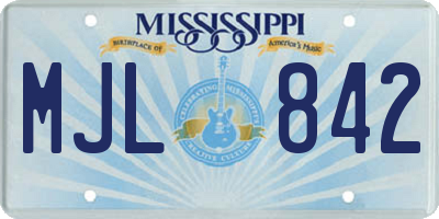 MS license plate MJL842
