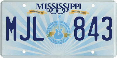 MS license plate MJL843