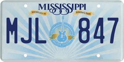 MS license plate MJL847