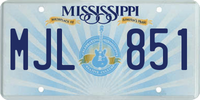 MS license plate MJL851