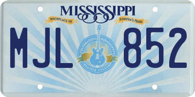 MS license plate MJL852
