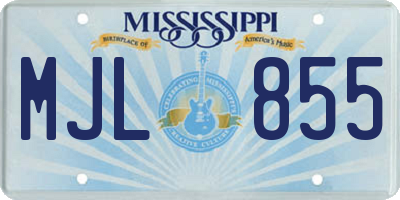 MS license plate MJL855