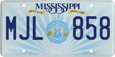 MS license plate MJL858