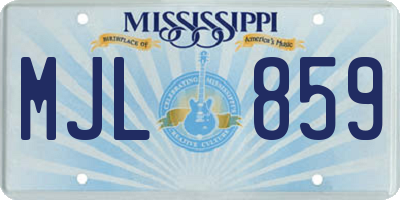 MS license plate MJL859