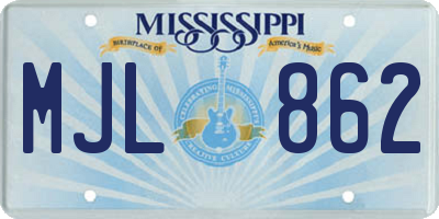 MS license plate MJL862