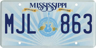 MS license plate MJL863
