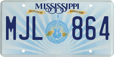 MS license plate MJL864