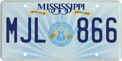 MS license plate MJL866