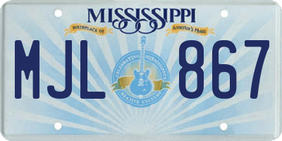 MS license plate MJL867