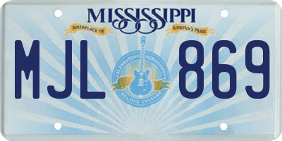 MS license plate MJL869
