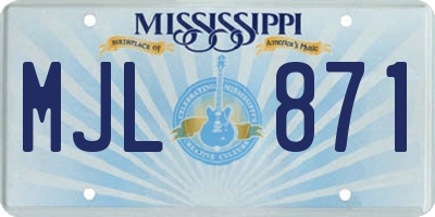 MS license plate MJL871