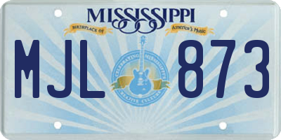 MS license plate MJL873