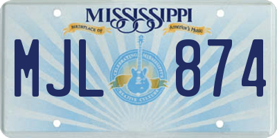 MS license plate MJL874