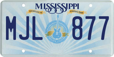MS license plate MJL877