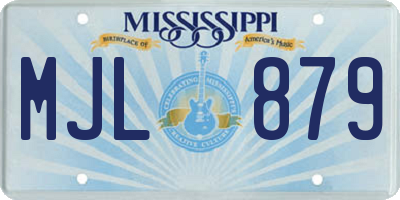 MS license plate MJL879