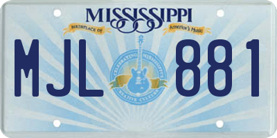 MS license plate MJL881