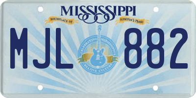 MS license plate MJL882