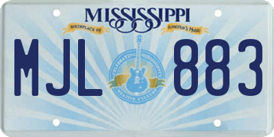MS license plate MJL883