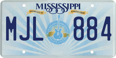 MS license plate MJL884