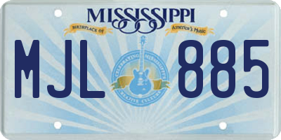 MS license plate MJL885