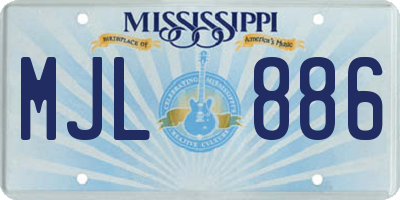 MS license plate MJL886