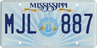 MS license plate MJL887
