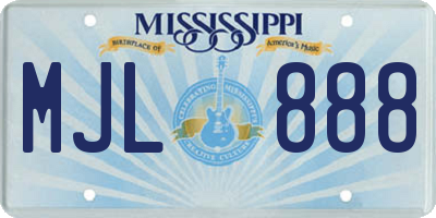 MS license plate MJL888
