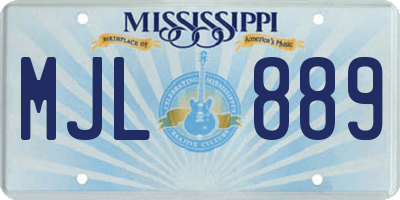 MS license plate MJL889