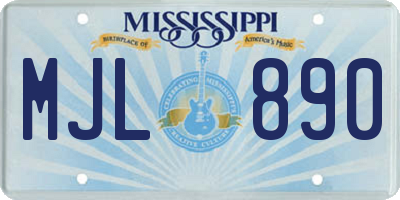 MS license plate MJL890