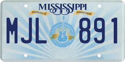 MS license plate MJL891