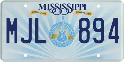 MS license plate MJL894