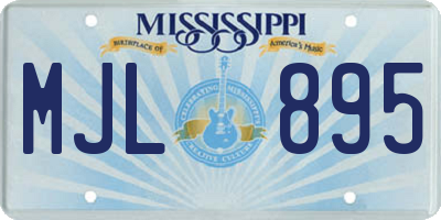 MS license plate MJL895