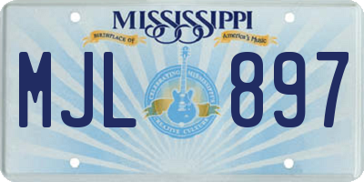 MS license plate MJL897