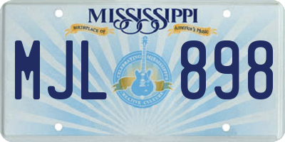 MS license plate MJL898