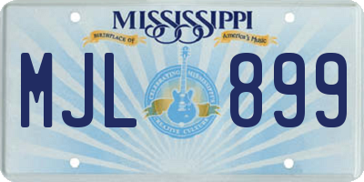 MS license plate MJL899