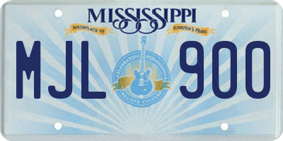 MS license plate MJL900