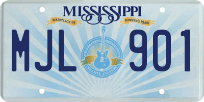 MS license plate MJL901