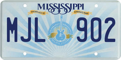 MS license plate MJL902