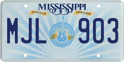 MS license plate MJL903