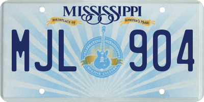 MS license plate MJL904