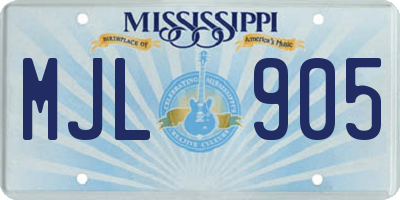 MS license plate MJL905
