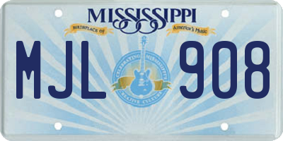 MS license plate MJL908