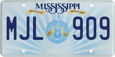 MS license plate MJL909