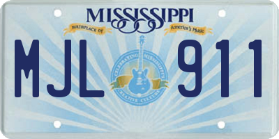MS license plate MJL911