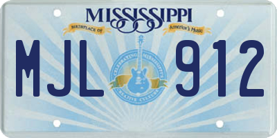 MS license plate MJL912