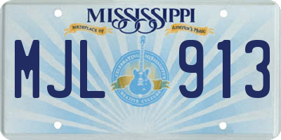 MS license plate MJL913
