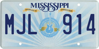 MS license plate MJL914