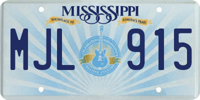 MS license plate MJL915